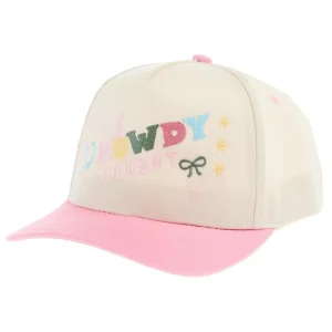 Summer Tees Womens Pink/Natural Howdy Cowboy Cap