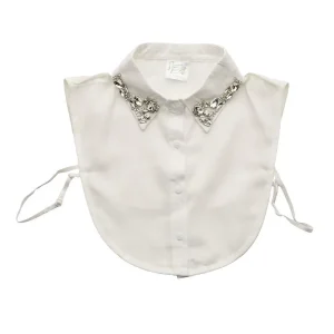 Summer Tees Women's White Jewel Corporate Collar