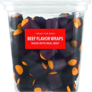 Sunshine Mills Beef Flavor Wraps Bulk Natural Dog Treats - 20 oz - Case of 6