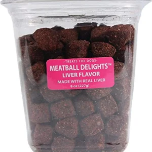Sunshine Mills Meatball Delights Liver Bulk Natural Dog Treats - 8 oz - Case of 6