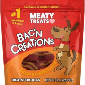 Sunshine Mills Meaty Treats Bacon/Cheese Creations Baked Dog Treats - 25 oz - Case of 6