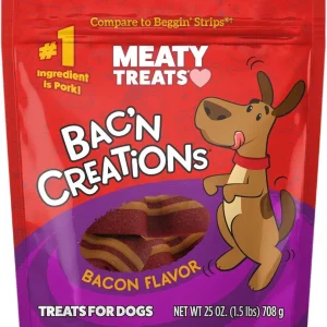 Sunshine Mills Meaty Treats Bacon Creations Baked Dog Treats - 25 oz - Case of 6