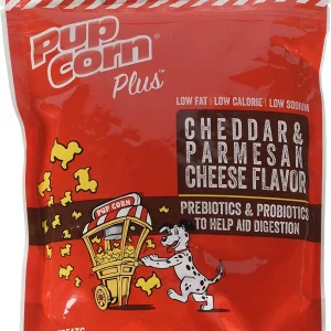 Sunshine Mills Pupcorn Plus Parmesan & Cheddar Cheese Natural Dog Treats - 4 oz - Case of 6