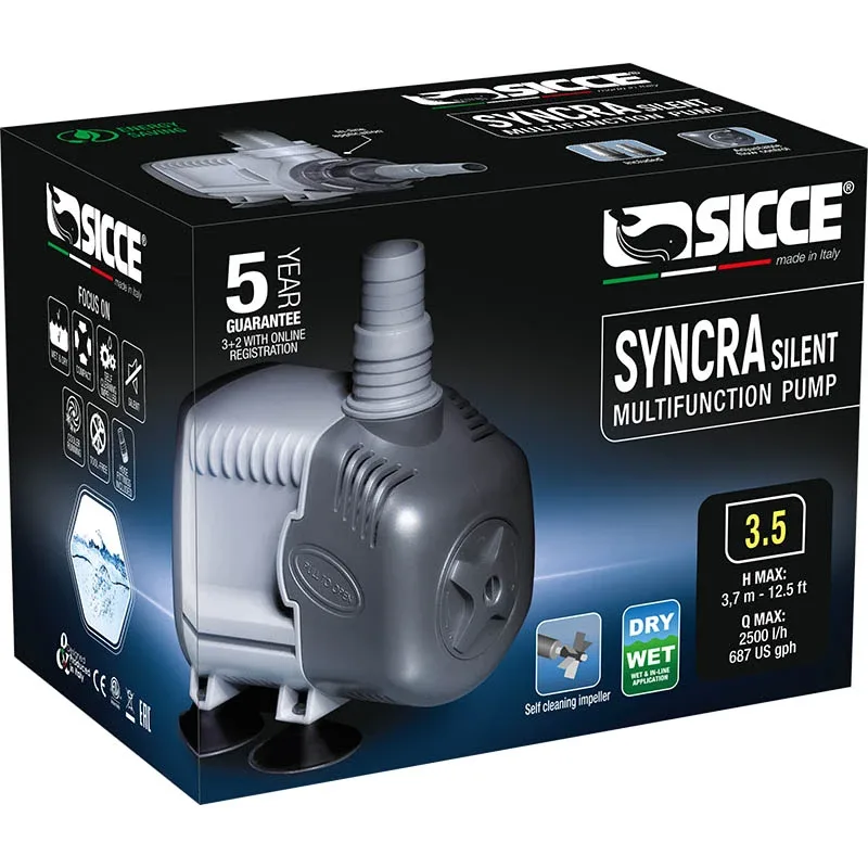 Syncra Silent Water Pump 3.5 (660 gph) 12.5 ft. Head - Sicce