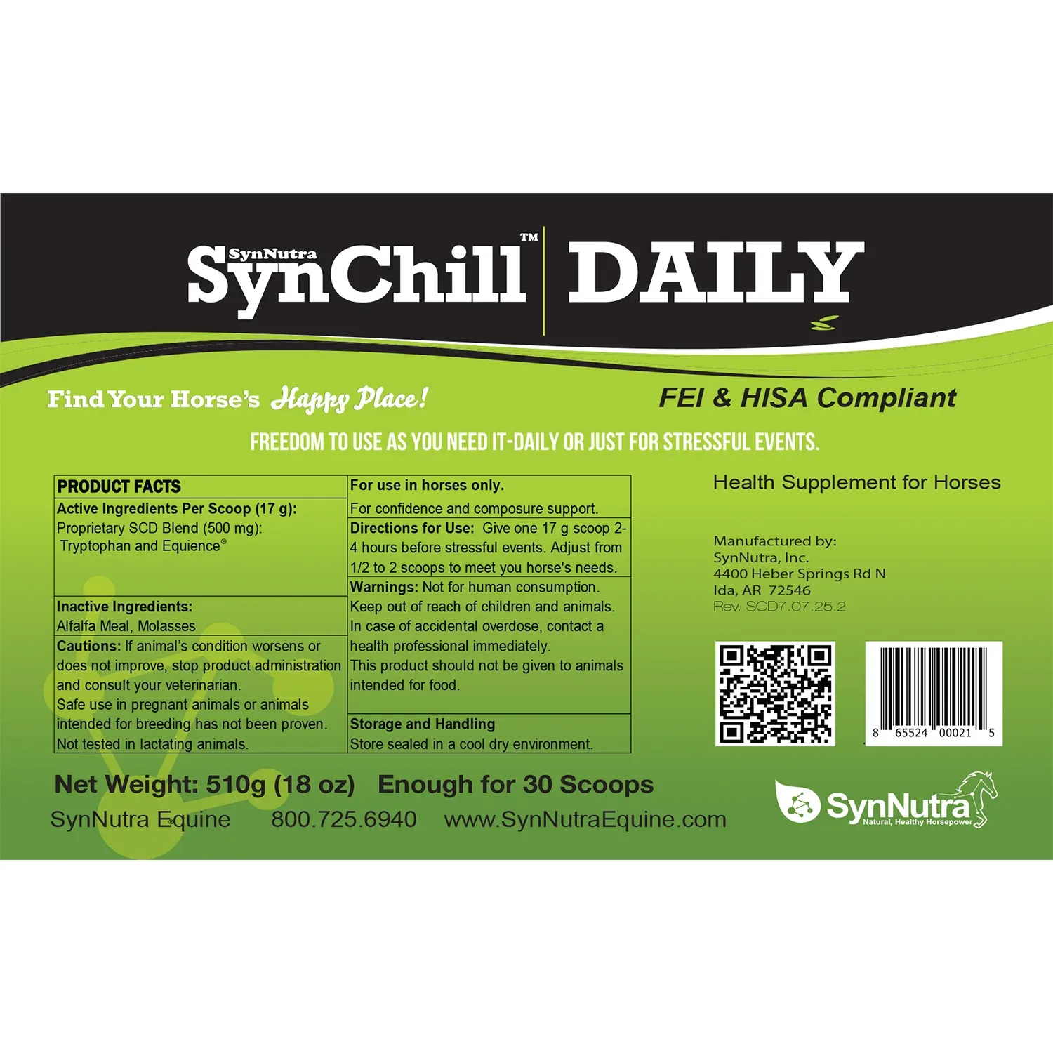 SynNutra Equine® SynChill™ Daily Pellets - Image 2