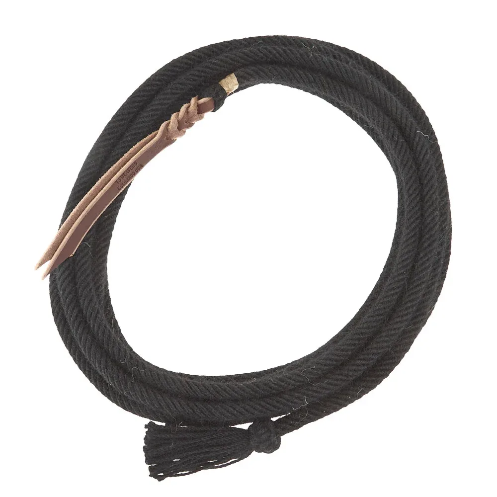 T3 Weavers 1/2in x 22ft Black 100% Alpaca Mecate Reins