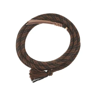 T3 Weavers 5/8 inch by 22 feet Brown and Black 100% Alpaca Mecate Reins