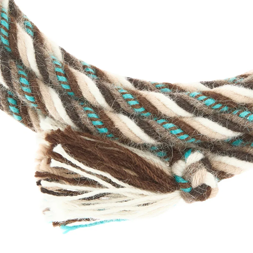 T3 Weavers 5/8 inch by 22 feet Brown & Teal 100% Alpaca Mecate Reins - Image 2