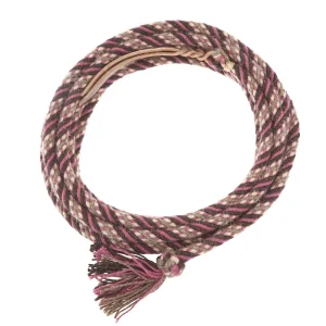 T3 Weavers 5/8 inch by 22 feet Pink and Brown 100% Alpaca Mecate Reins