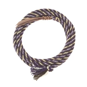 T3 Weavers 5/8 inch by 22 feet Purple, White, Tan 100% Alpaca Mecate Reins
