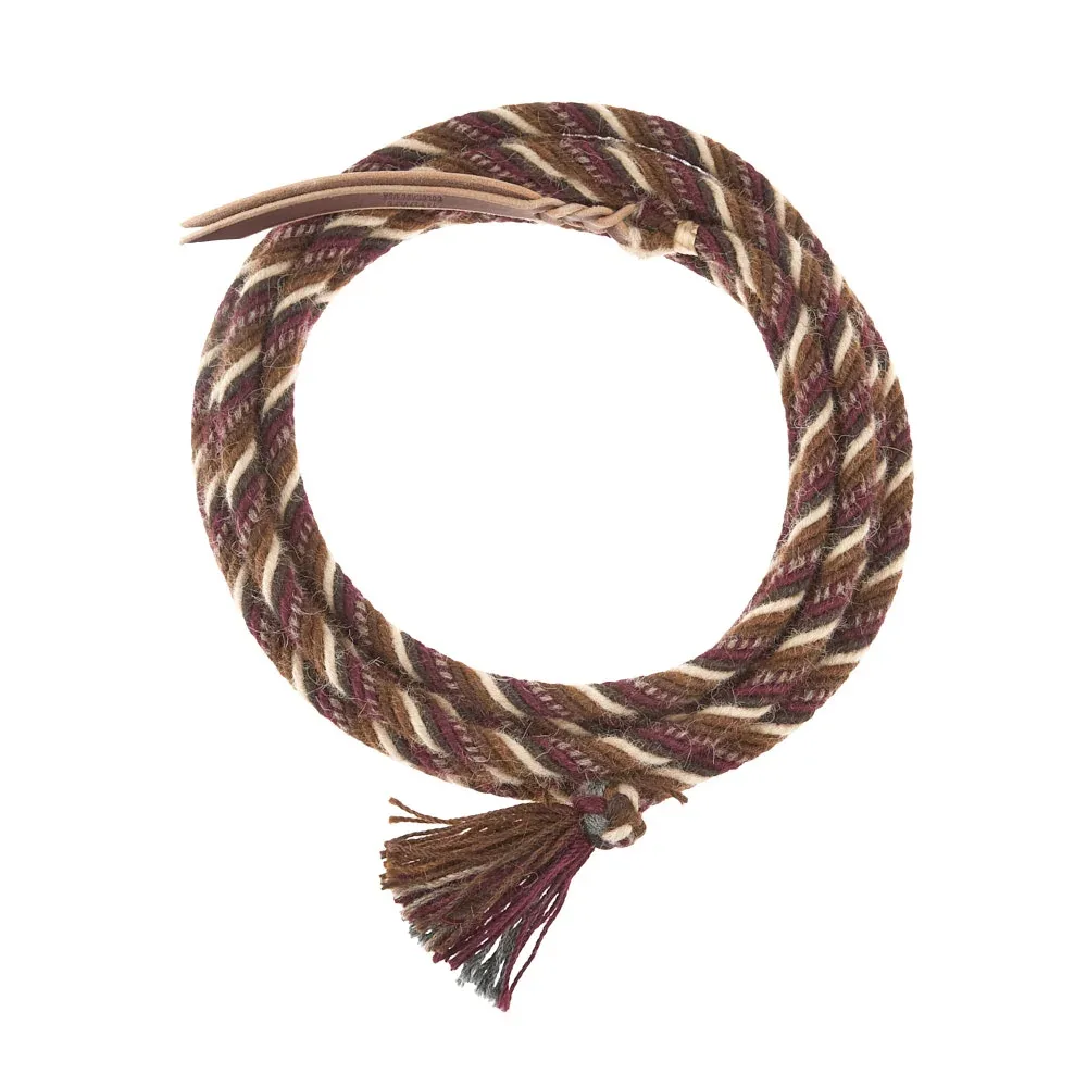 T3 Weavers 5/8 inch by 22 feet Rust Brown & Tan 100% Alpaca Mecate Reins