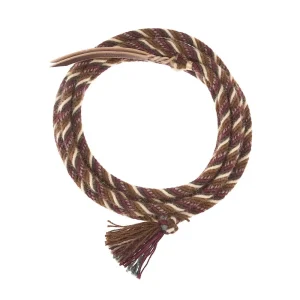 T3 Weavers 5/8in x 22ft Brown and Sky Blue 100% Alpaca Mecate Reins