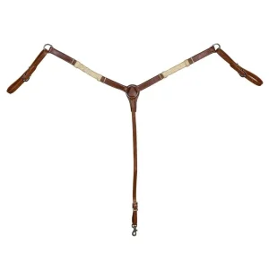 Tabelo Breast Collar with Rawhide Trim Chestnut
