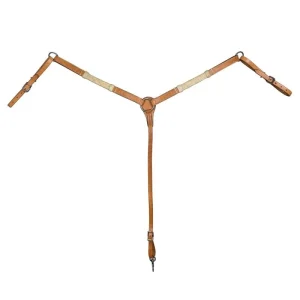 Tabelo Breast Collar with Rawhide Trim Light Oil