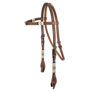 Tabelo Browband Headstall with Rawhide Chestnut