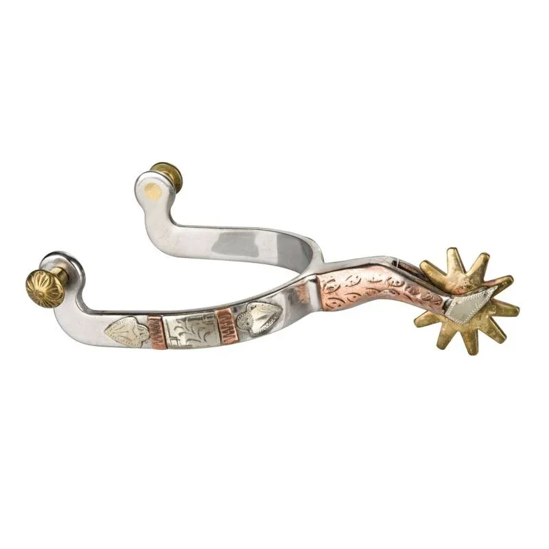 Tabelo SS Mens Gal Leg Spurs with Engraved Overlay