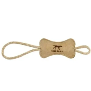 Tall Tails Dog Bone Tug Natural Leather, 16 in