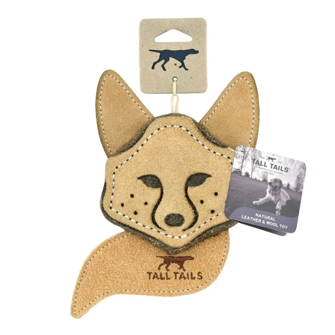 Tall Tails Dog Scrappy Critter Leather Fox, 4 in