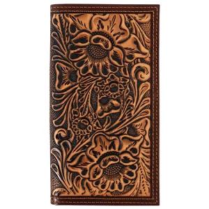 Tan Tooled Leather Rodeo Wallet
