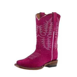 Tanner Mark Boots Kid's Pink Roughout Vamp with Matching Top