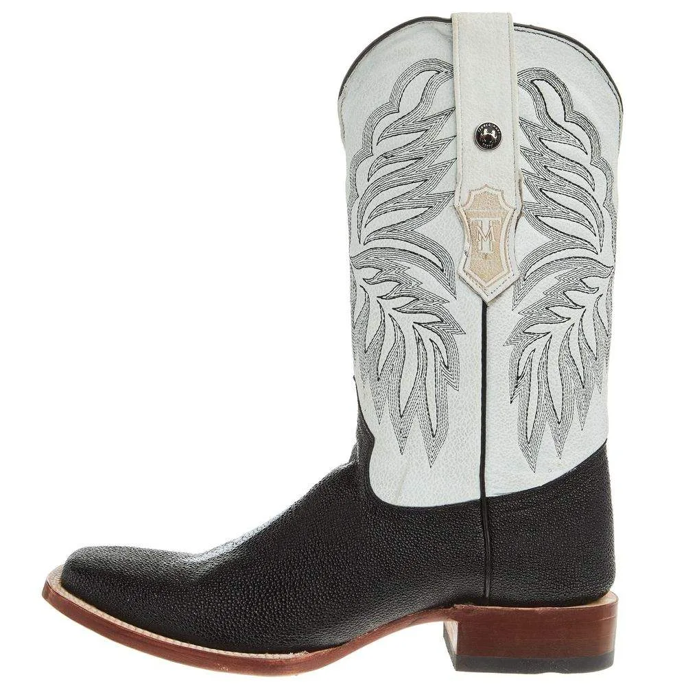 Tanner Mark Boots Mens Black Stingray Print 12in Montana Ice Top - Image 2