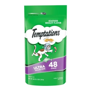 Temptations Classics Crunchy & Soft Adult Cat Treats Seafood Medley, 48 oz