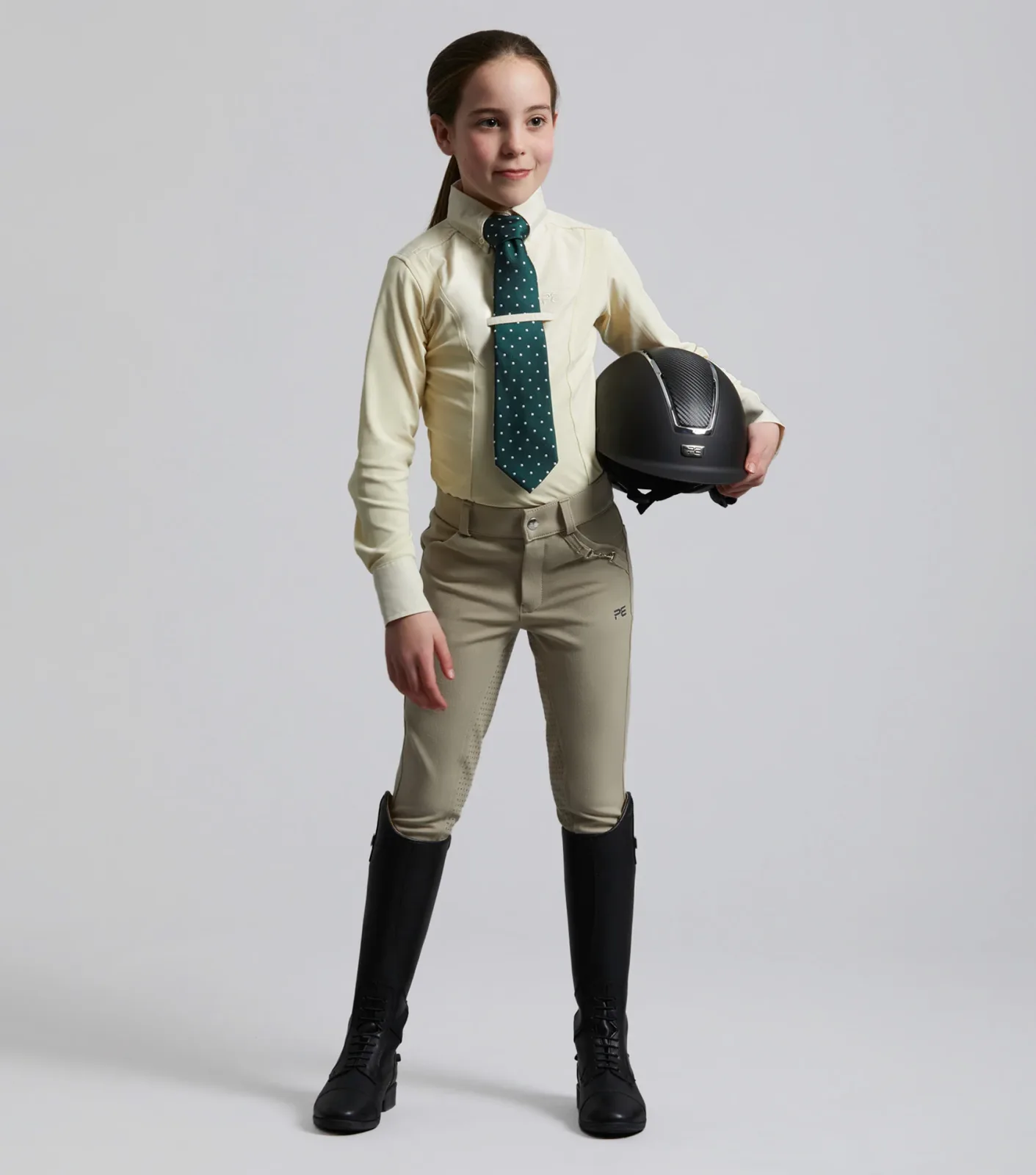 Tessa Girls Long Sleeve Show Shirt Vanilla - Image 2