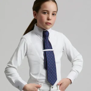 Tessa Girls Long Sleeve Show Shirt White