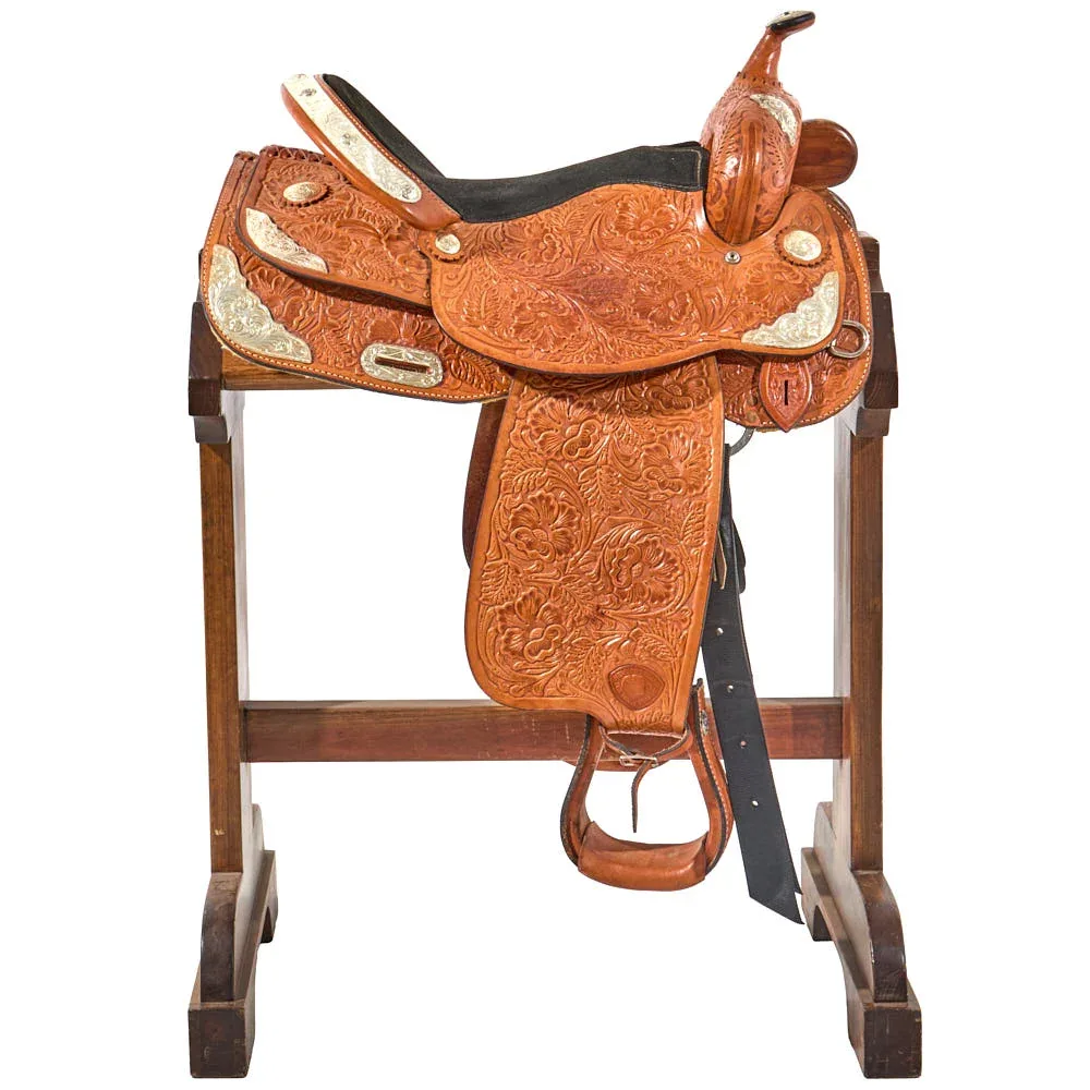 Textan Used 16in Floral Pleasure Saddle - Image 2