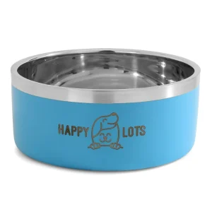 The Happy Lots Double Wall Bowl With Anti Skid Base for Dogs and Cats (Sky Blue)