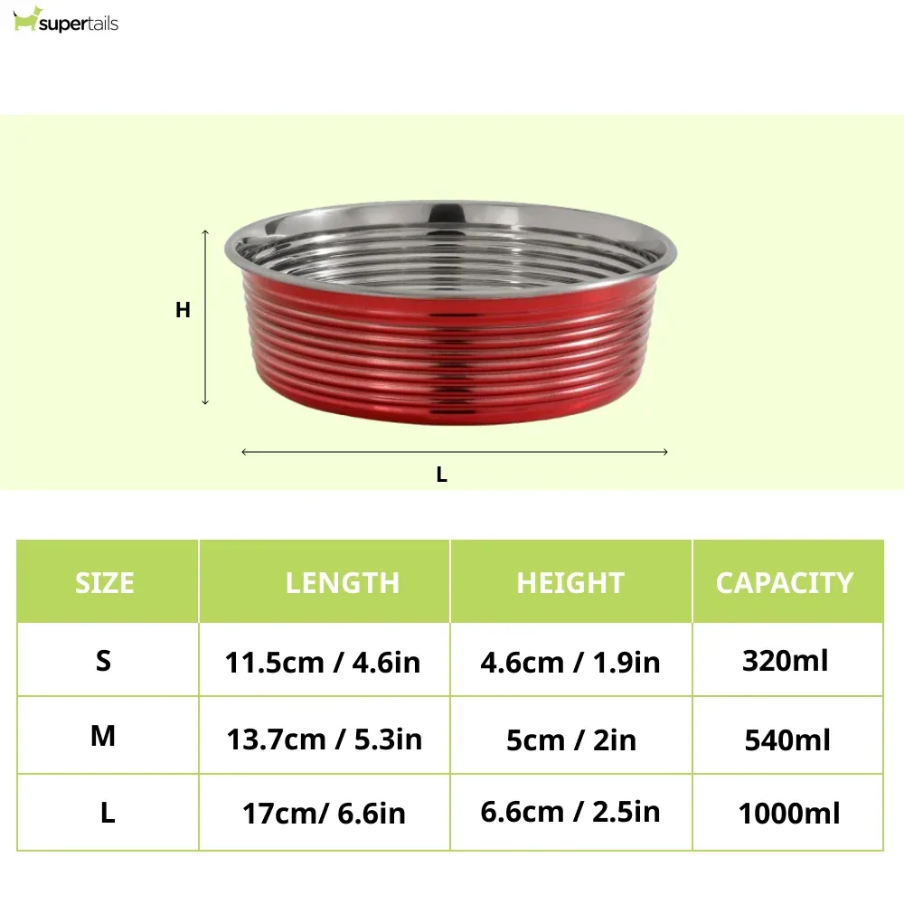 The Happy Lots Heavy Dish With Beading for Dogs and Cats (Red) - Image 2
