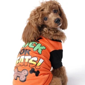 The Happy Lots Pet Halloween Tshirt for Dogs (Orange)