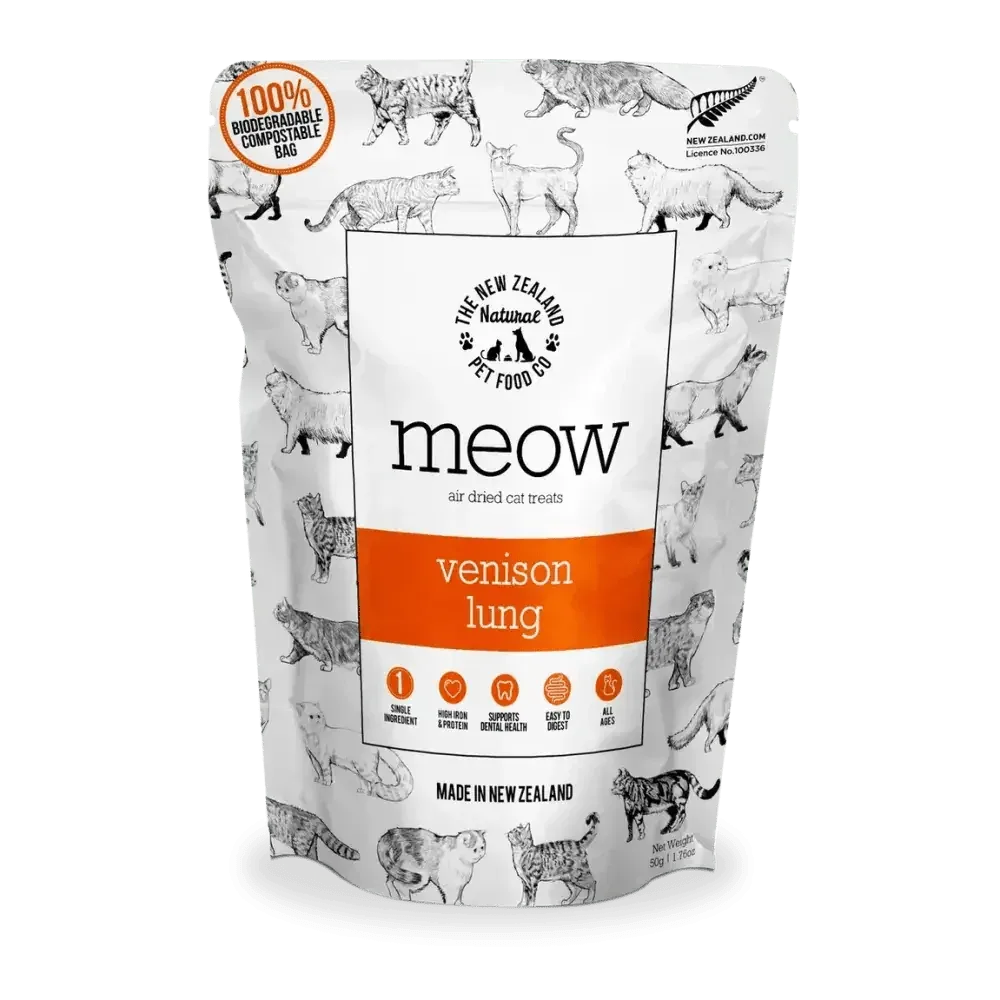 The New Zealand Natural Pet Food Co Meow Venison Lung Cat Treats 1.76oz
