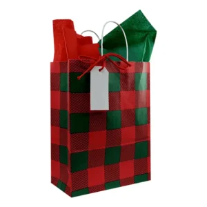 The Sample House Christmas Lumberjack Gift Bag with Tissue Paper