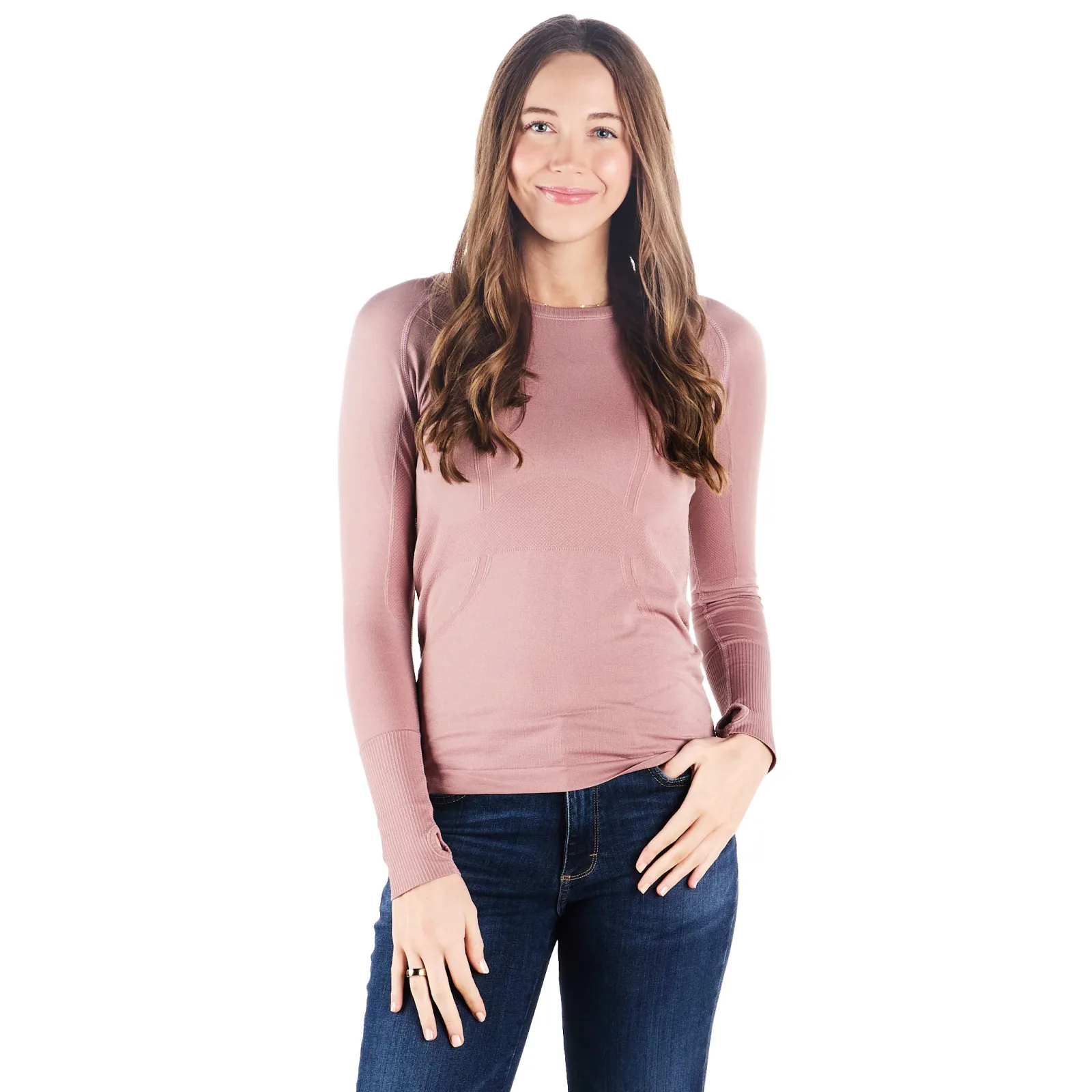 The Tackhack Tack Hack Womens Ballerina Pink Equitation Long Sleeve Tech Tee - Image 2