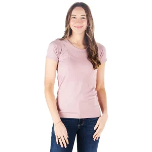The Tackhack Womens Tack Hack Dusty Rose Equitation Short Sleeve Tech Tee