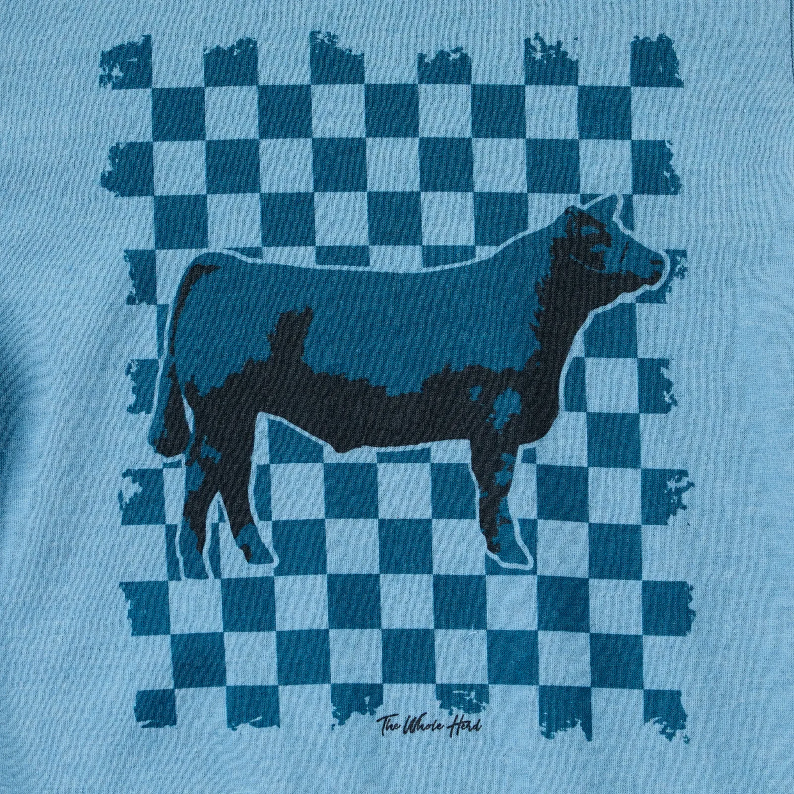 The Whole Herd Youth Checker Show Steer Tee - Image 2