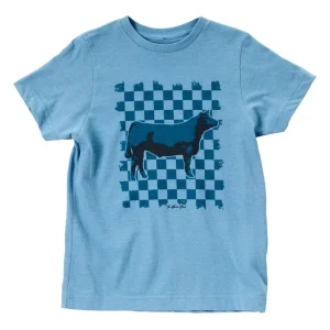 The Whole Herd Youth Checker Show Steer Tee