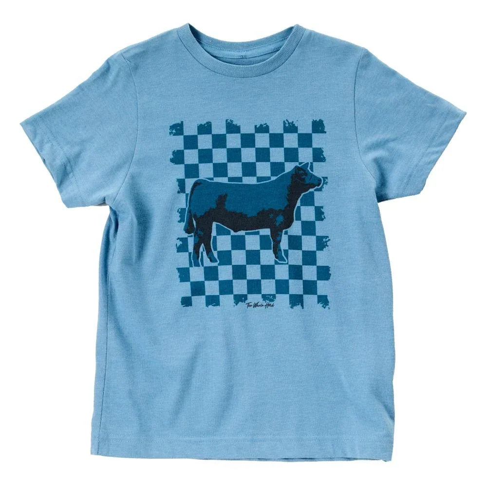 The Whole Herd Youth Checker Show Steer Tee