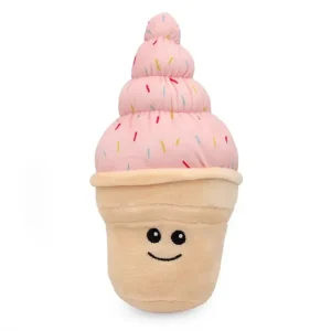 ThoozyPet Ice Cream Cone Dog Toy - Soft Plush Fun 8”