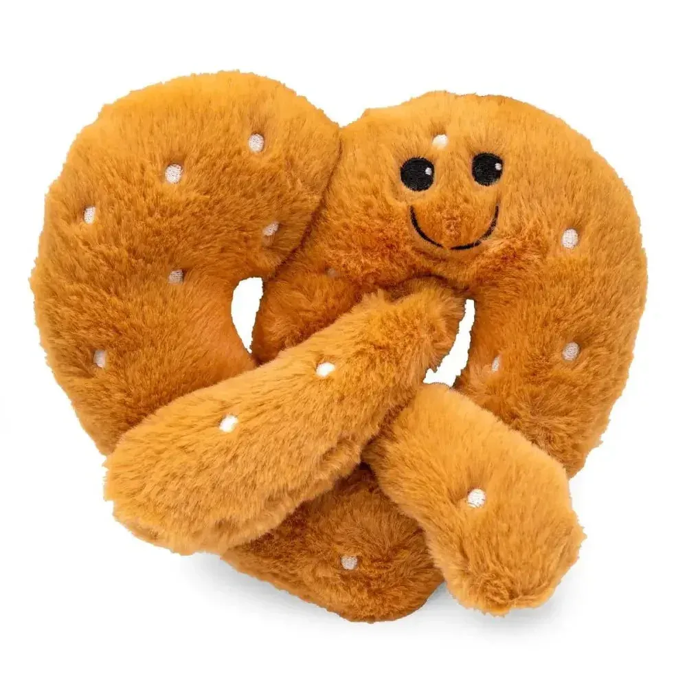 ThoozyPet Pretzel Dog Toy - Soft & Fun Squeaky Plush 8”