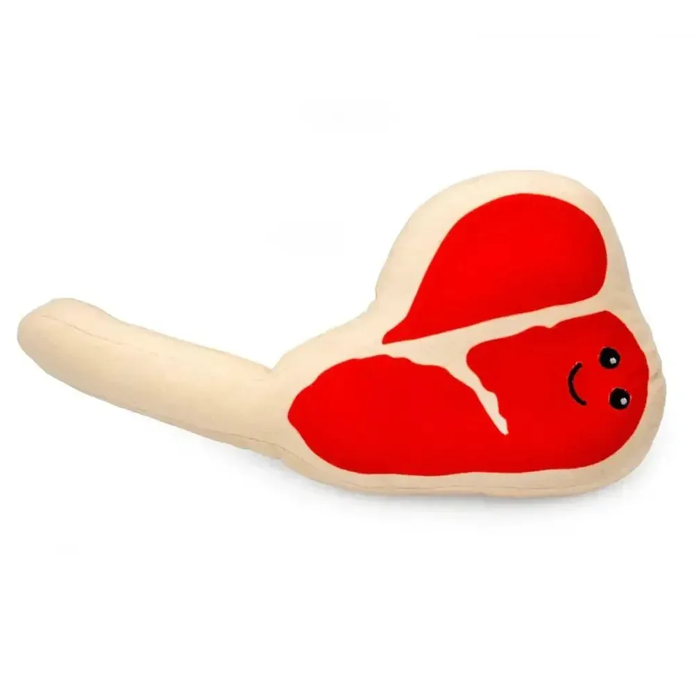 ThoozyPet TBone Steak Dog Toy - Fun & Chewable Plush 10”