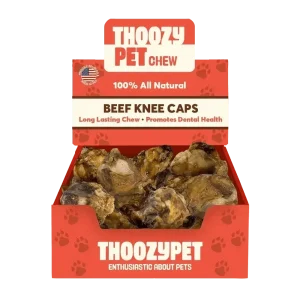 ThoozyPet USA-Sourced Beef Knee Cap Bone Dog Chews 25ct