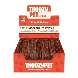 ThoozyPet USA-Sourced Jumbo Beef Bully Stick Dog Chews