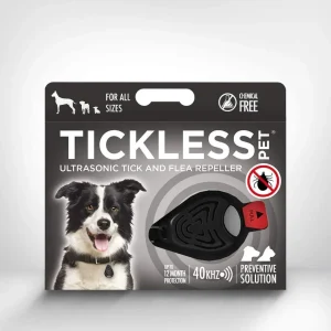 Tickless Pet Ultrasonic Flea and Tick Repeller for Dogs - Black