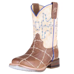 Tin Haul Kid's Steer Clear Sole Rustler Proof Vamp 8in White Top