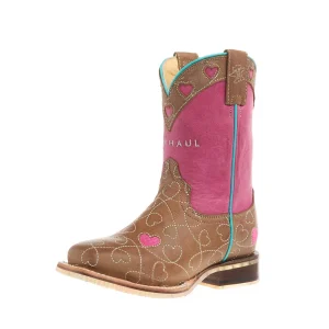 Tin Haul Kid's Sweetheart I Love Horses Sole Square Toe Boot