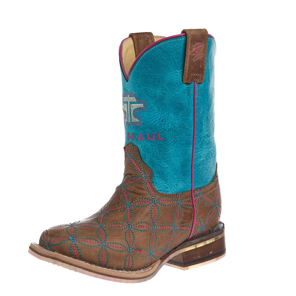 Tin Haul Kid's Twister Embroidered Square Toe Tutti Fruti Sole Boot