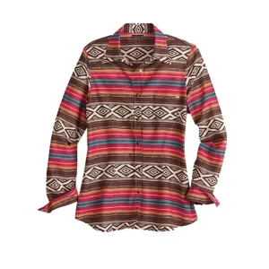 Tin Haul Womens Aztec Ombre Stripe Long Sleeve Shirt