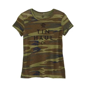 Tin Haul Women's Camo Logo Crop Top